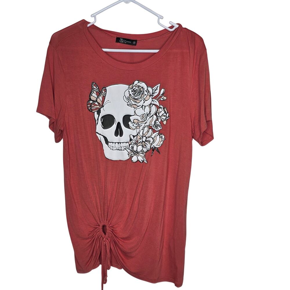 Miss Chievous Skull and Floral Tee NWOT Sz Medium